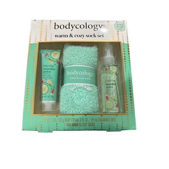 Bodycology Cucumber Melon Warm & Cozy Sock, perfume, & lotion Set - Picture 1 of 2